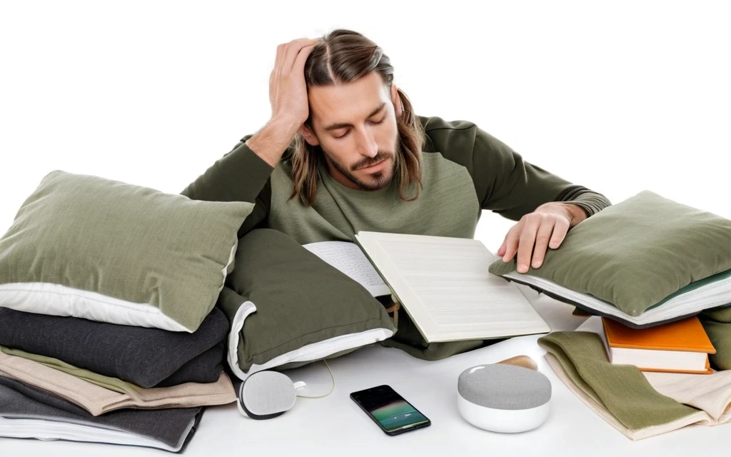 Man practicing deep breathing in minimalist room to regulate nervous system and cortisol