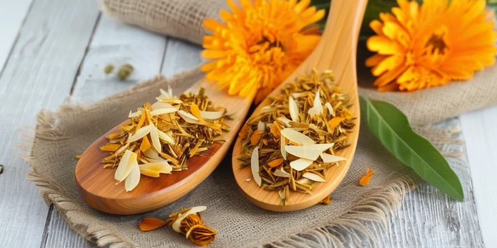 Amber jar of golden calendula salve used for soothing skin inflammation