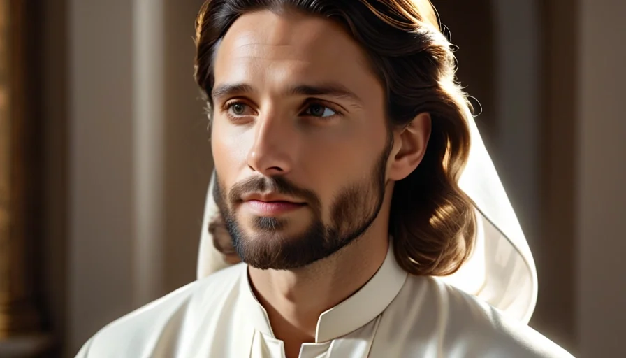 Classic dignified portrait of Christ reflecting gentle compassion and wisdom